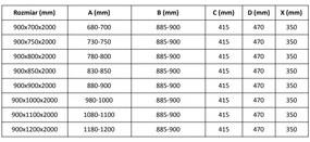 Mexen Velar, sprchový kút s posuvnými dverami 90(dvere) x 70(stena) cm, 8mm číre sklo, grafitová matná, 871-090-070-01-66