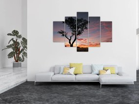 Obraz - Strom a červánky (150x105 cm)