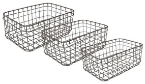 Set 3ks drôtených ozdobných košíkov - 30*20*14 / 26*16*12 / 22*12*10 cm