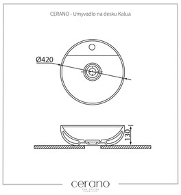 Cerano Kalua, umývadlo na dosku ⌀ 42 cm, biela, CER-CER-403356