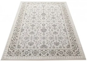 Koberec Allora Plus F346A ornament / rám, strieborný / sivý