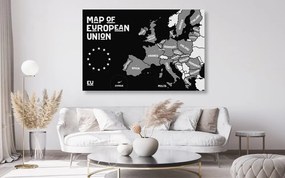 Obraz na korku čiernobiela mapa krajín európskej únie
