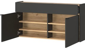 Antracitovosivá/prírodná skrinka na topánky Ameca – Germania