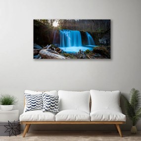 Obraz Canvas Slnko vodopád príroda 140x70 cm
