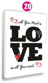 Moderný obraz na plátne 30x40 cm CITÁTY - ALL YOU NEED IS LOVE