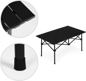Turistický skladací stôl 95x55 cm kempingový stôl s taškou čierny MultiGarden