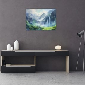 Obraz - Údolie vodopádov (70x50 cm)