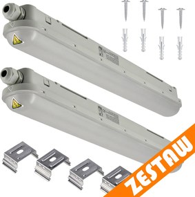SADA 2 ks hermetických svietidiel PILA 60cm 18W 4000K 2000lm IP65