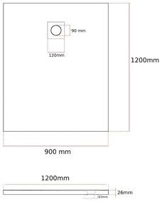 Erga Oldaf, SMC obdĺžniková sprchová vanička 120 x 90 cm, čierna matná, ERG-GMA-OL-90120BK