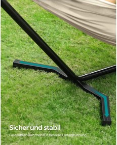 Hojdacia sieť so stojanom, 5 nastaviteľných výšok, béžová farba