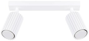 Bodové svietidlo Karbon, 2x biele kovové tienidlo, (možnosť polohovania)