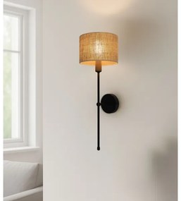 Nástenné svietidlo MADELA 1xE14/40W/230V juta/čierna