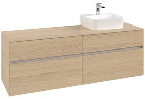 VILLEROY &amp; BOCH Collaro závesná skrinka pod umývadlo na dosku (umývadlo vpravo), 4 zásuvky, 1600 x 500 x 548 mm, Nordic Oak, C10600VJ