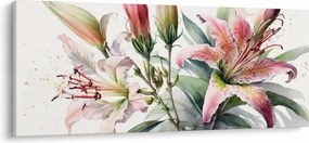Obraz - Ľalia, ilustrácie (120x50 cm)