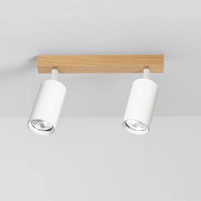 Brilagi - Bodové svietidlo SELE 2xGU10/30W/230V biela/dubový dekor