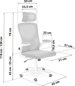 Kancelárska stolička mikrosieťová Sofotel Brass -  sivá