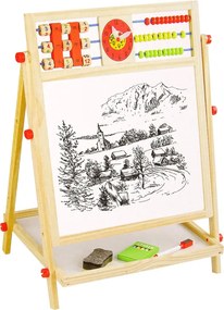 LEAN Toys Kresliaca tabuľa Obojstranná vzdelávacia tabuľa 2v1 Drevená