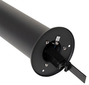 Stojaca vonkajšia lampa čierna s dymovým tienidlom 70 cm - Odense