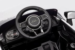 Ramiz Audi R8 Polícia na batérie pre deti + diaľkové ovládanie + EVA + pomalý štart + MP3 LED