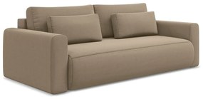 Svetlohnedá zamatová rozkladacia/s úložným priestorom pohovka 238 cm Kapua – Makamii