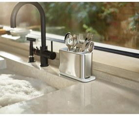 Kovový odkvapkávač na príbory v striebornej farbe Surface – Joseph Joseph