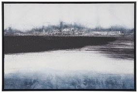 Nástenná maľba v ráme s motívom krajiny 93 x 63 cm modrá / čierna AZEGLIO Beliani