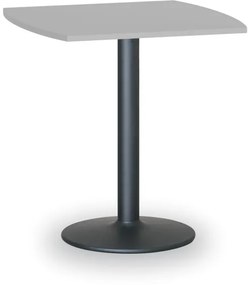 Konferenčný stolík FILIP II, 660x660 mm, čierna podnož, doska sivá
