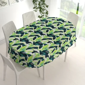 Biante Dekoračný oválny obrus Rongo RGP-505 Veľké zelené listy 50x100 cm