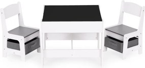 Sada nábytku pre deti stolík + 2 stoličky a kriedová tabuľa