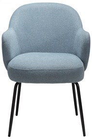 BAE ČALÚNENÁ STOLIČKA S PODRÚČKAMI blue/antique pewter