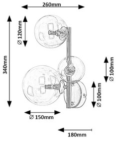 Rabalux 71299 - Nástenné svietidlo ASLOV 3xG9/28W/230V