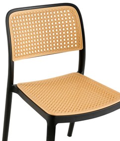 Kondela Stohovateľná stolička, čierna/béžová, RAVID TYP 1