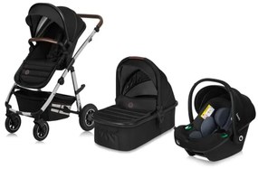 Lionelo - Kombinovaný kočík 3 v 1 AMBER Black Silver