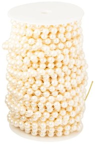 Béžová závesná dekoratívna girlanda z perličiek v rolke - 11*11*18cm - 20 m
