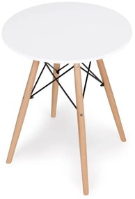 Elegantný okrúhly drevený stolík - 80 cm
