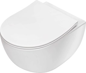 Deante Peonia Zero, závesná WC misa RimFree 51 x 36 cm + toaletné sedátko s pomalým zatváraním, biela, CDED6ZPW