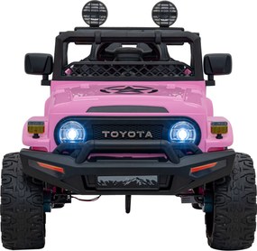 Ramiz Toyota FJ Cruiser pre deti ružová + diaľkové ovládanie + pohon 4x4 + LED audio + EVA + pomalý štart