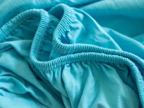 Jersey plachta do postieľky s elastanom Deluxe 70 x 140 cm – svetlomodrá