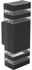 Exteriérové nástenné svietidlo Vini, 1x sklenené/čierne hliníkové tienidlo, (29,5 cm)