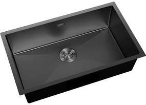 Mexen Trixo, 1-komorový nerezový drez 750 x 440 mm, čierna, 6415751000-70
