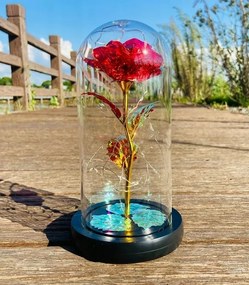 Večná ruža v skle ALVA s LED osvetlením