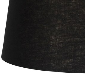 Závesná lampa s ľanovým tienidlom čierna 35 cm - Blitz I čierna