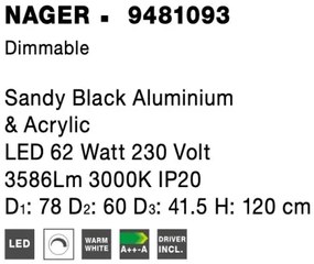 LED luster Nager 78 čierne