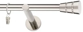 Dekorstudio Niklová jednoradová garniža BOGOTA 19mm Dĺžka: 220cm, Typ uchytenia: Držiak modern, Typ príslušenstva: Krúžky tiché so štipcami