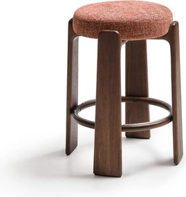 Barová stolička z jaseňového dreva v terakotovej farbe/v tmavo prírodnej farbe (výška sedadla 65 cm) Granite – Kave Home