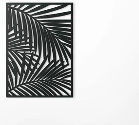 drevko Drevený obraz Tropické palmové listy Rozmer obrazu: 44,5 x 31 cm, Farba dekorácie: Čierna