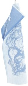 Ľanová utierka Lähteikkö 46x70, bielo-modrá