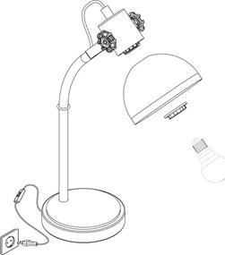 Eglo 43165 - Stolná lampa LUBENHAM 1xE27/28W/230V