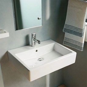 DURAVIT Vero umývadlo do nábytku s otvorom, s prepadom, 600 x 470 mm, biela, s povrchom WonderGliss, 04546000001