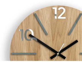Sammer Nadčasové drevené hodiny AKSEL MIRROR - sivá 33 cm AkselWoodGrayMirror
